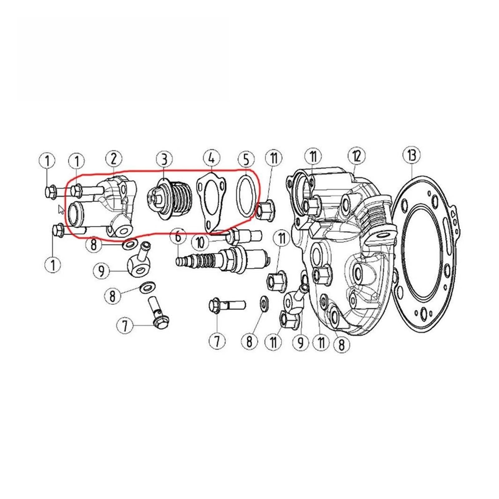 Thermostat Kühlmittel mit Dichtung Motorrad-Kühlmittelthermostat, Dirtbike-Teile, Temperaturfühler-Steuergehäuseabdeckung, passend für YAMAHA DT230 MT250 Thermostat mit Gehäuse(Full Set)