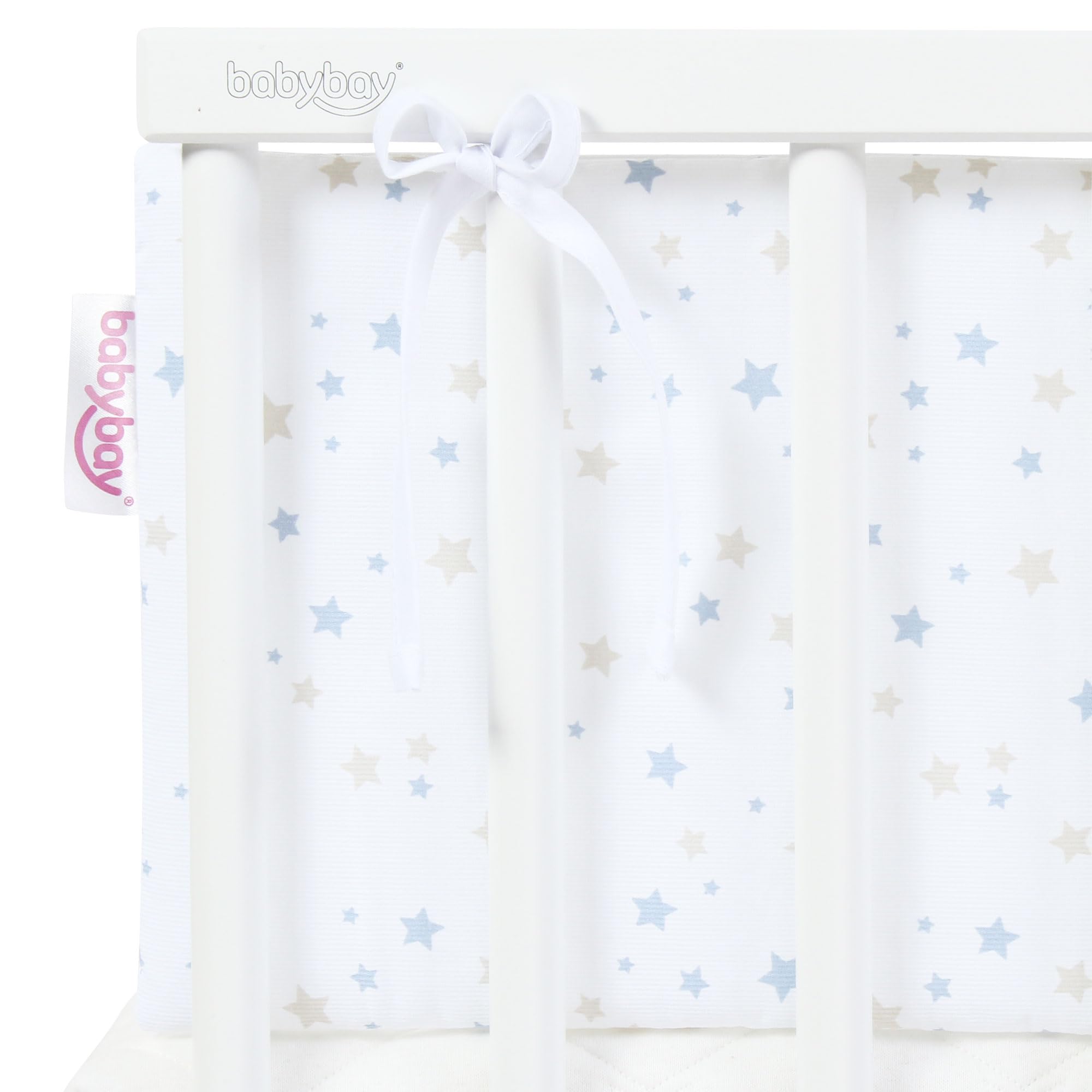 babybay Nestchen Piqué passend für Modell Boxspring XXL, weiß Sternemix sand/azurblau