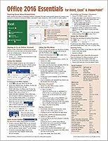 Microsoft Office 2016 Essentials Quick Reference Guide - Windows Version (Cheat Sheet of Instructions, Tips & Shortcuts - Laminated Card) 1939791901 Book Cover