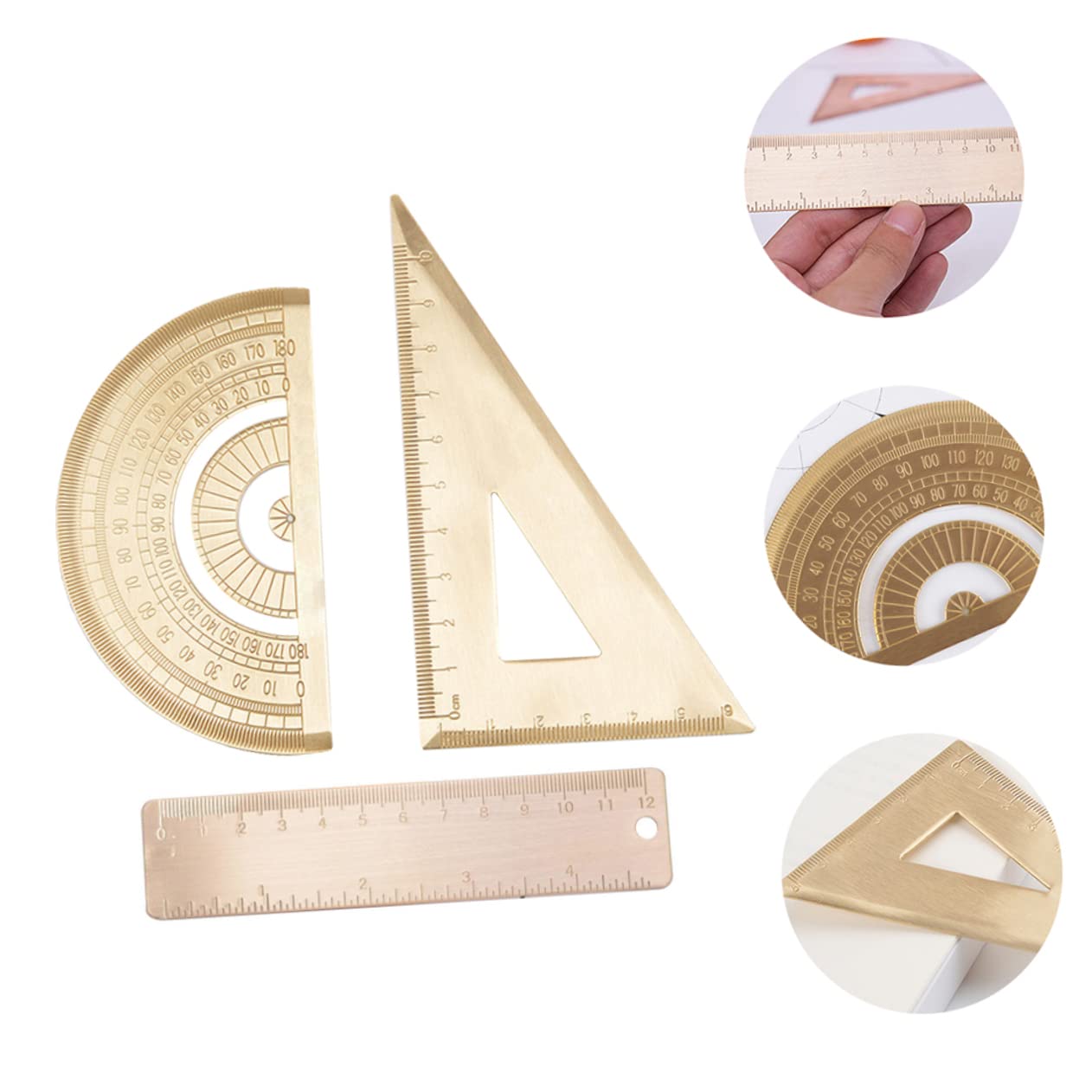 Operitacx 2sets Geometrici Triangolo Righello e Goniometro e Scolastici Precisione e Portabilità