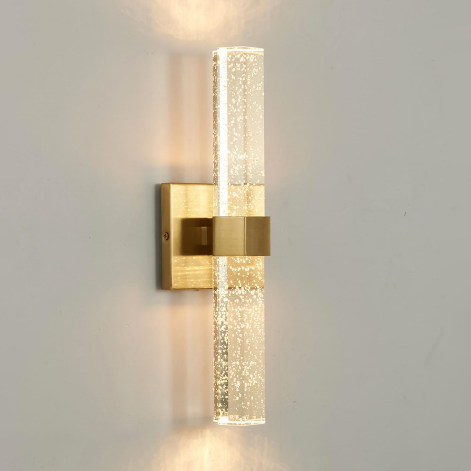 SXWNBIFH 6W LED Wall Sconce Light Gold Modern Sconces Wall Lighting 3000K Warm White Bubble Crystal Wall Lamps Indoor Lighting Fixtures for Bathroom Living Room Bedroom Hallway