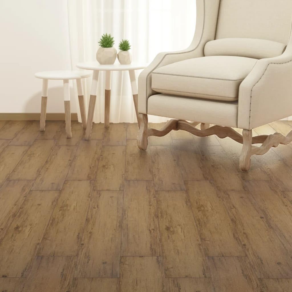Materiały budowlane, wykładziny podłogowe i dywanSamoprzylepne deski podłogowe PVC 2,51 m² 2 mm Orzech Brązowy