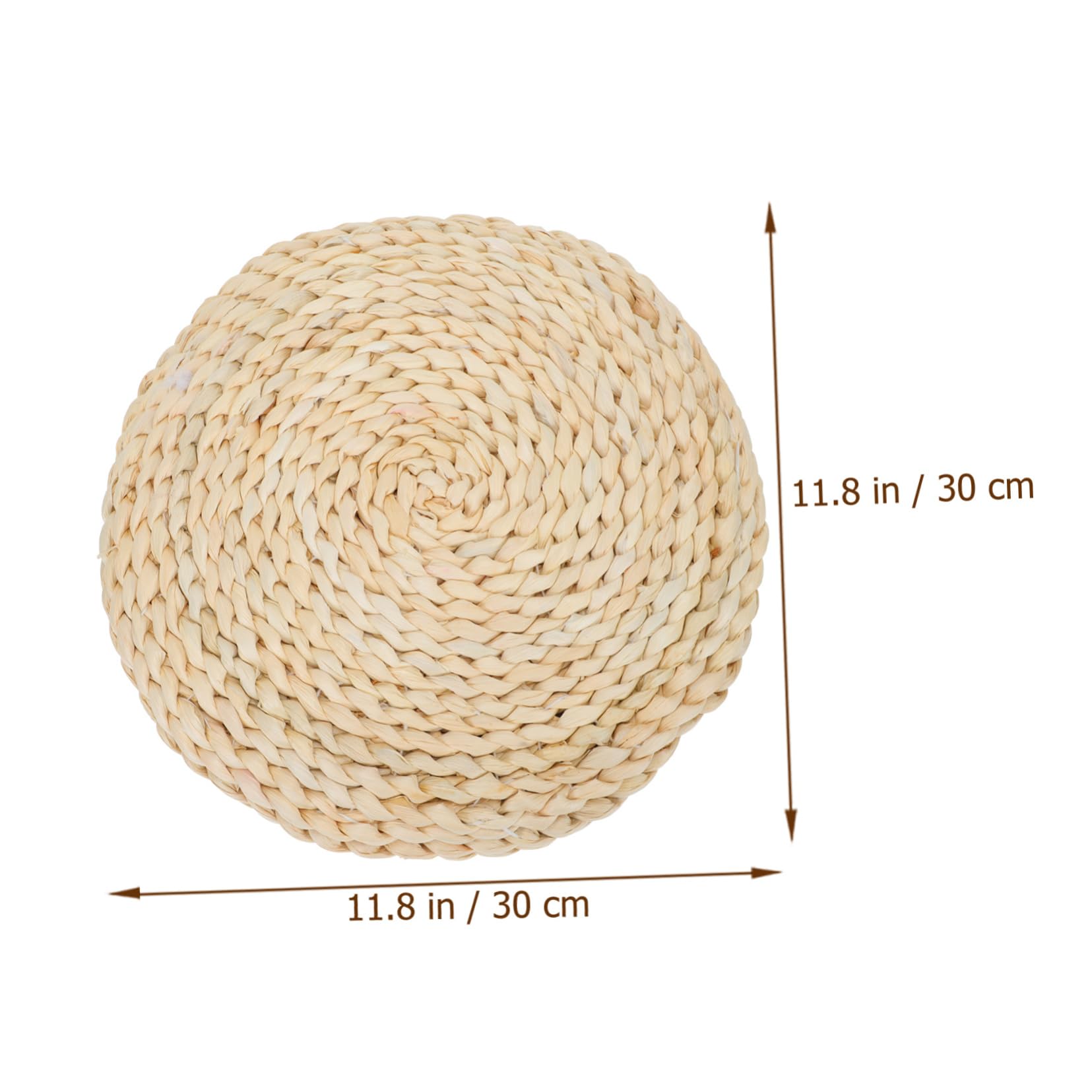 OUNONA 1Pc Round Corn Husk Woven Cushion Thickened Meditation Pad for Yoga Living Bedroom Office Comfortable Floor Mat for Sitting and Relaxation