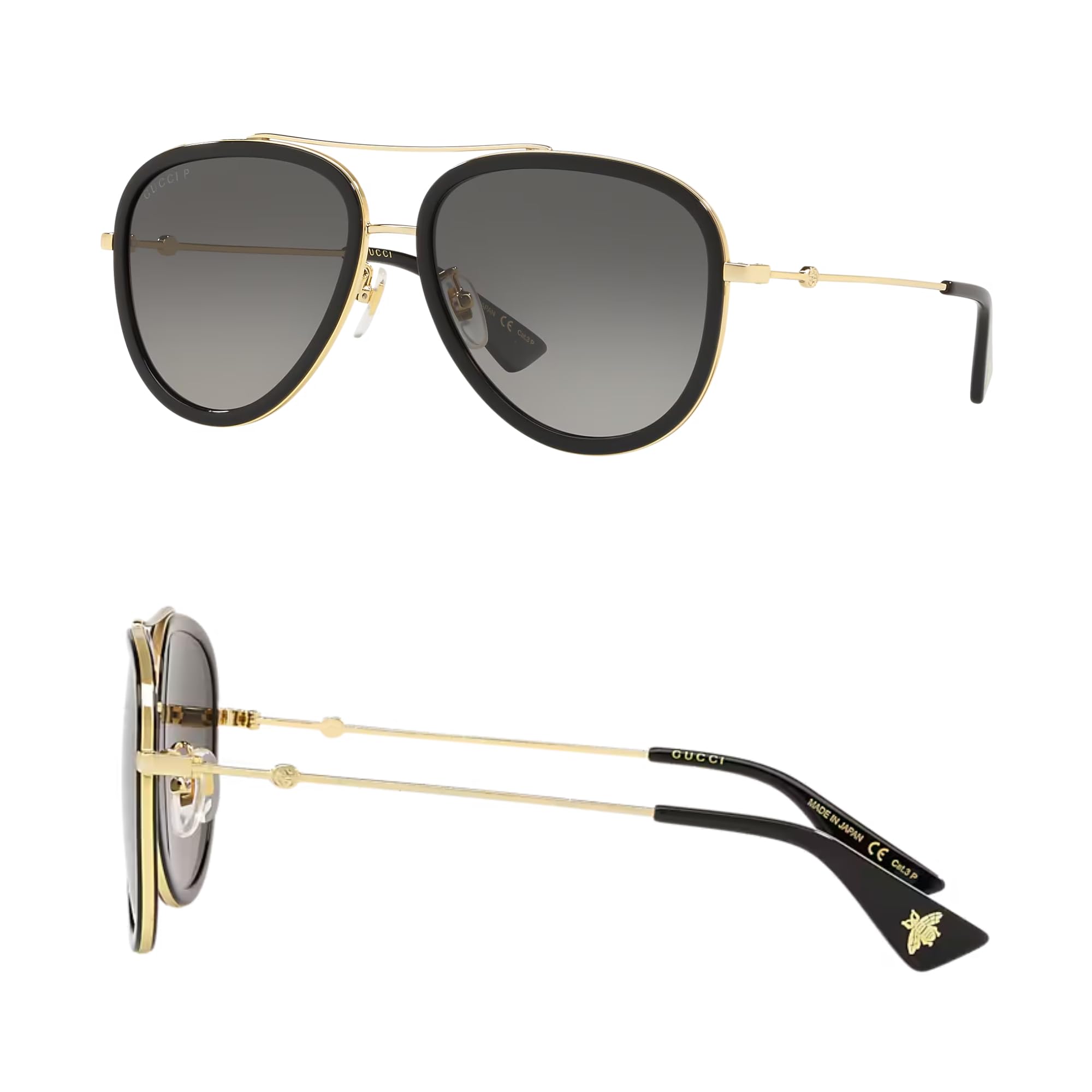 Gucci GG0062S Aviator Shape Sunglasses wit Luxury Eyewear Kit