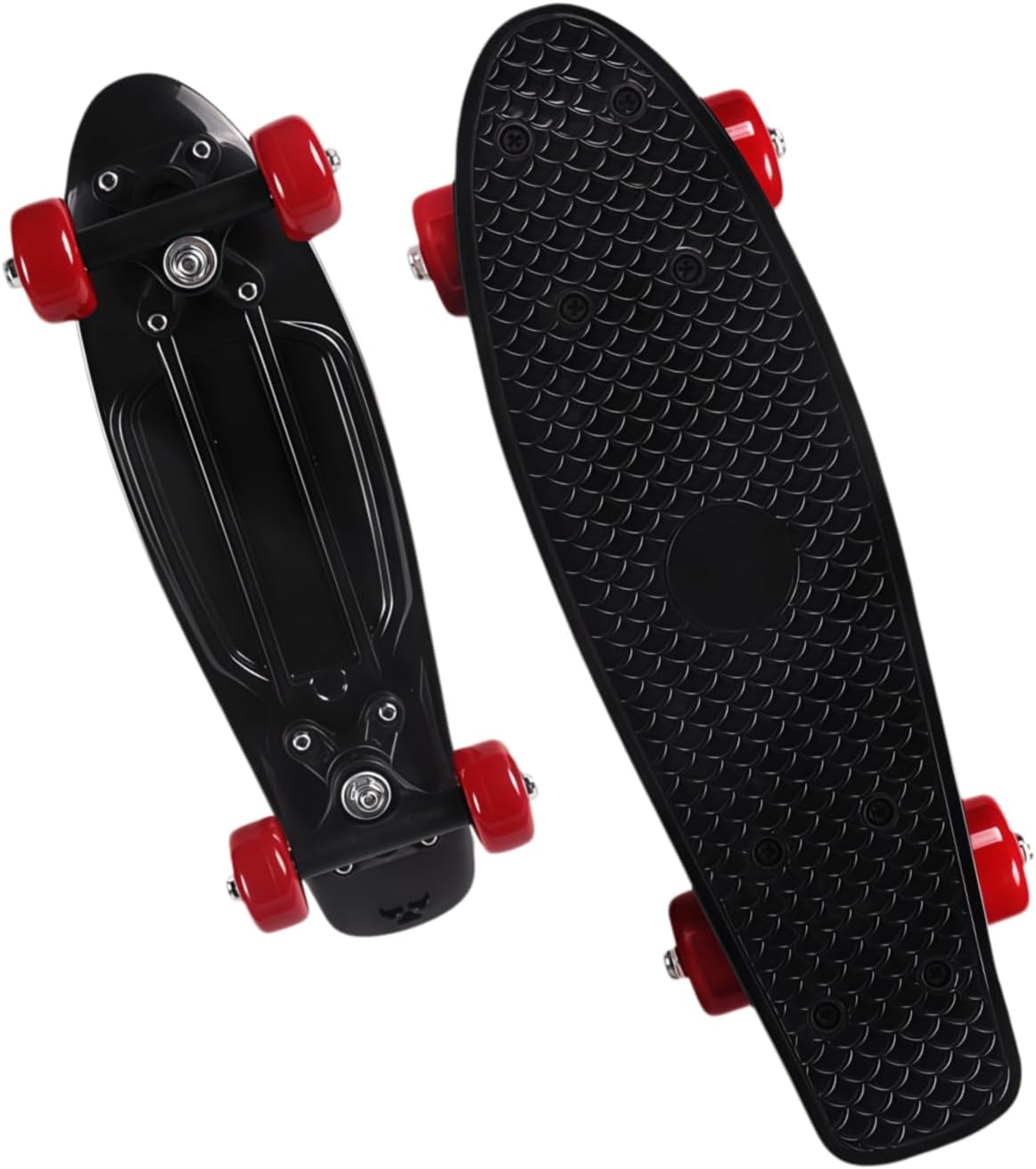 Mini Skateboard,17" Classic Retro Plastic Cruiser for Beginners, Compact Mini Cruiser Board with Grippy Molded Waffle Deck, Complete Skateboard for Easy Riding