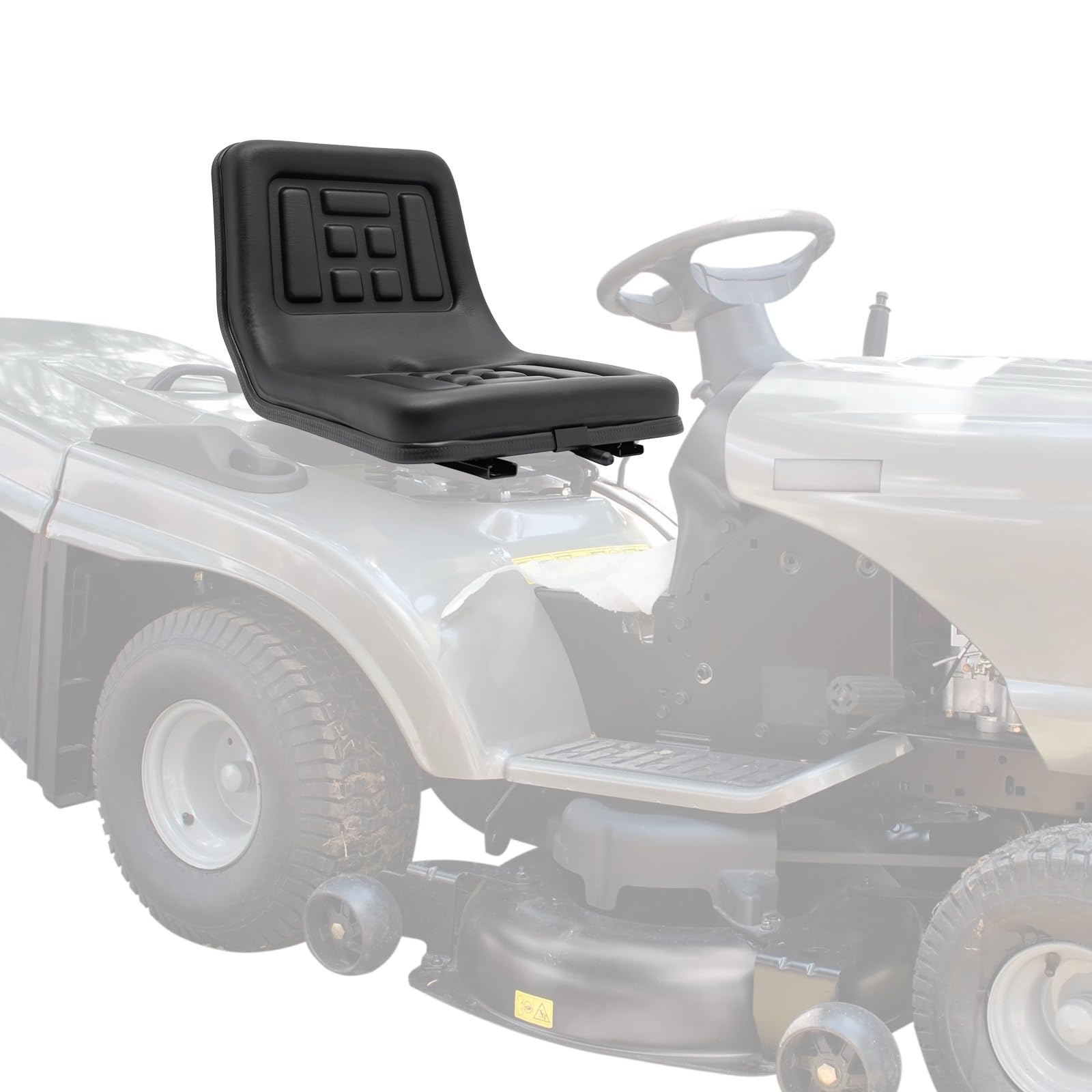 Sedile universale per trattore con rivestimento in PVC - Sedile da trattore imbottito con capacità di carico 100 kg, regolabile di 15 cm, telaio in acciaio resistente alla ruggine per trattore