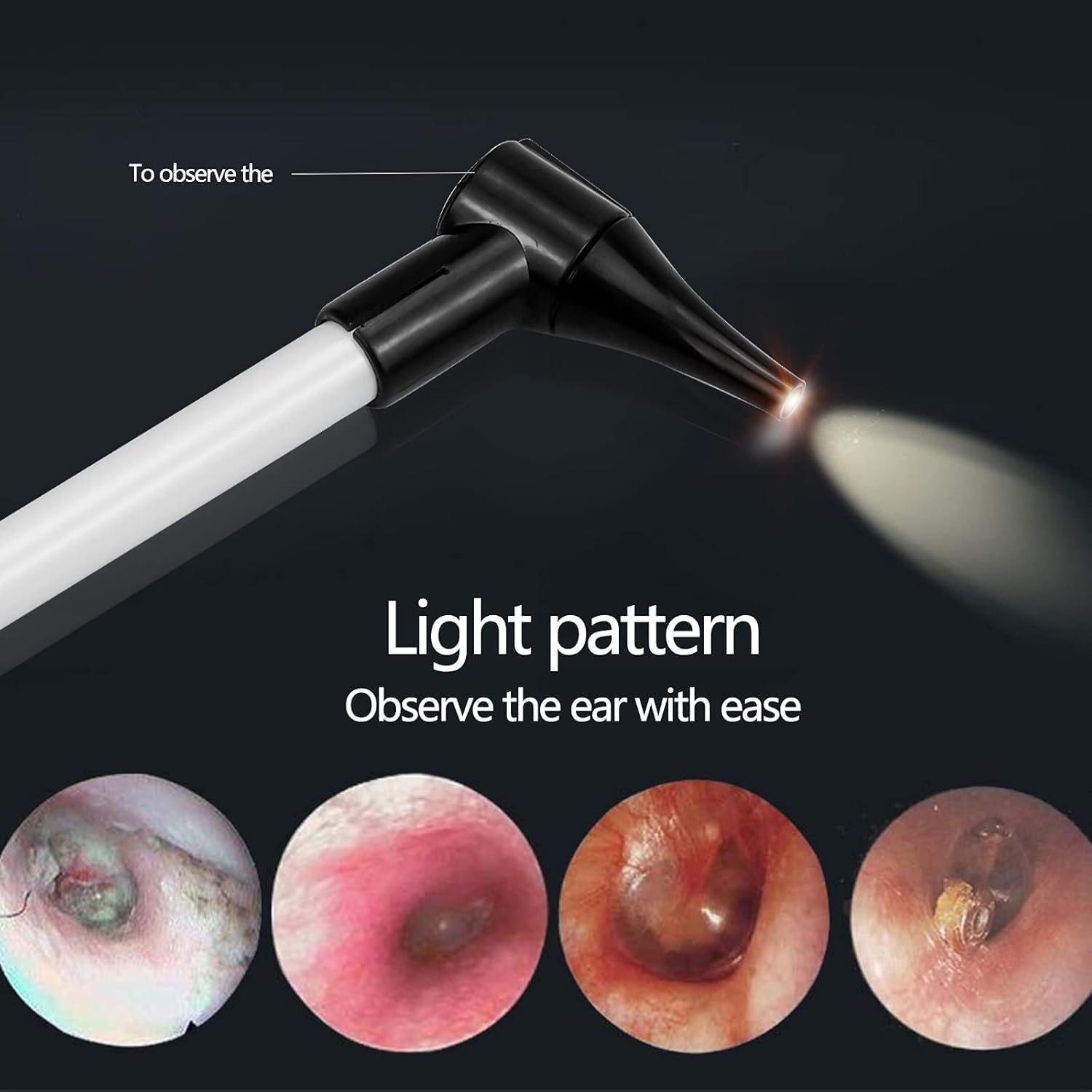 Otoscopio tascabile sottile in acciaio inox, otoscopio portatile con luce LED morbida e 7 punte per specula per bambini, adulti, animali domestici