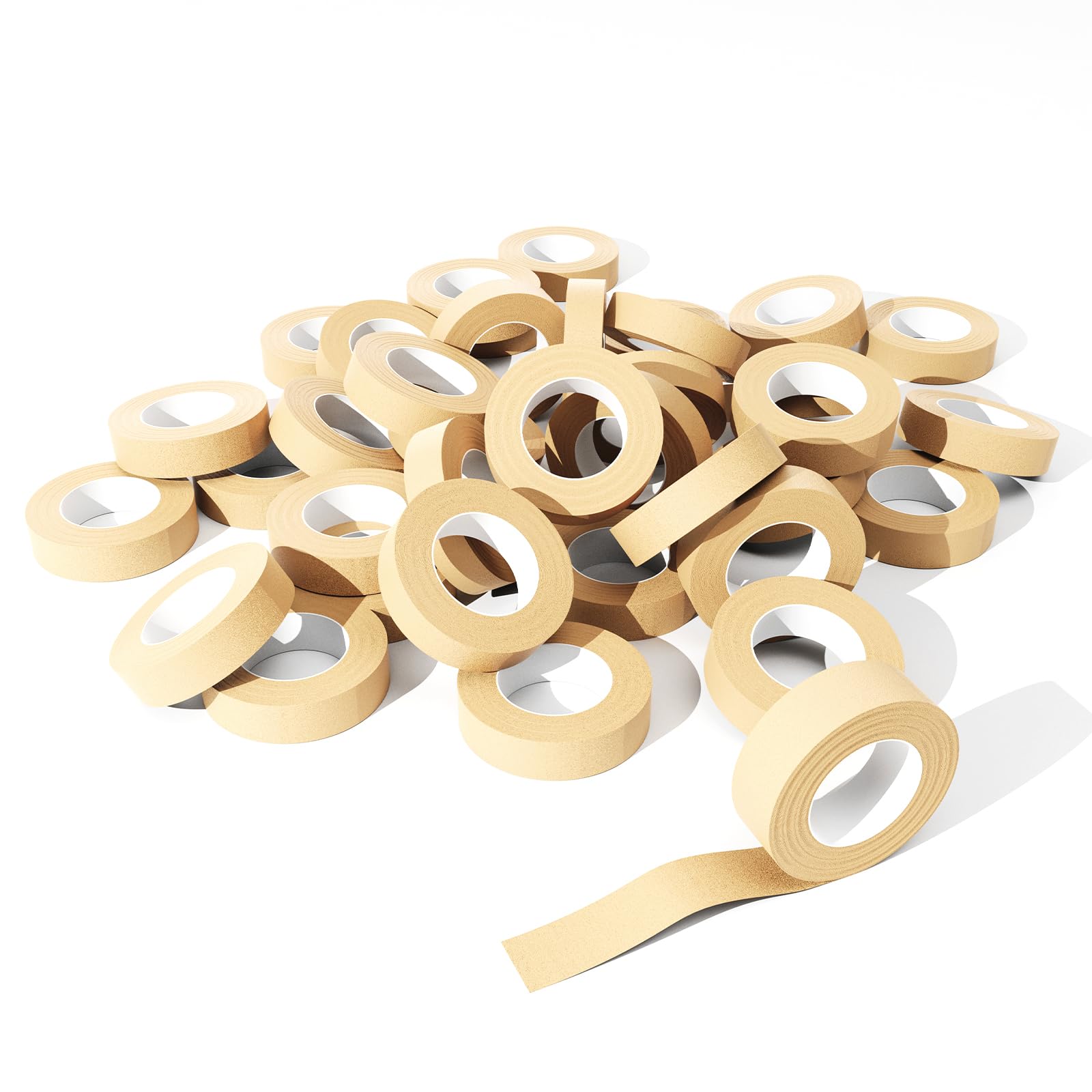 ZOLIQUEX 48 Packs Self Adhesive Bandage Wrap, Kuvvfe Athletic Elastic Cohesive Bandage for Sports Injury,Strain,Knee & Wrist,Ankle Sprains & Swelling First Aid (Skin, 1Inch x 5Yards)