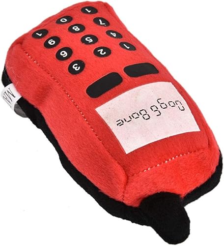 Miniatura 1 de Fydun Blue Dog, Teléfono celular de felpa para mascotas, perros, gatos, mordedor para dentición, sonido interactivo, masticar (rojo)