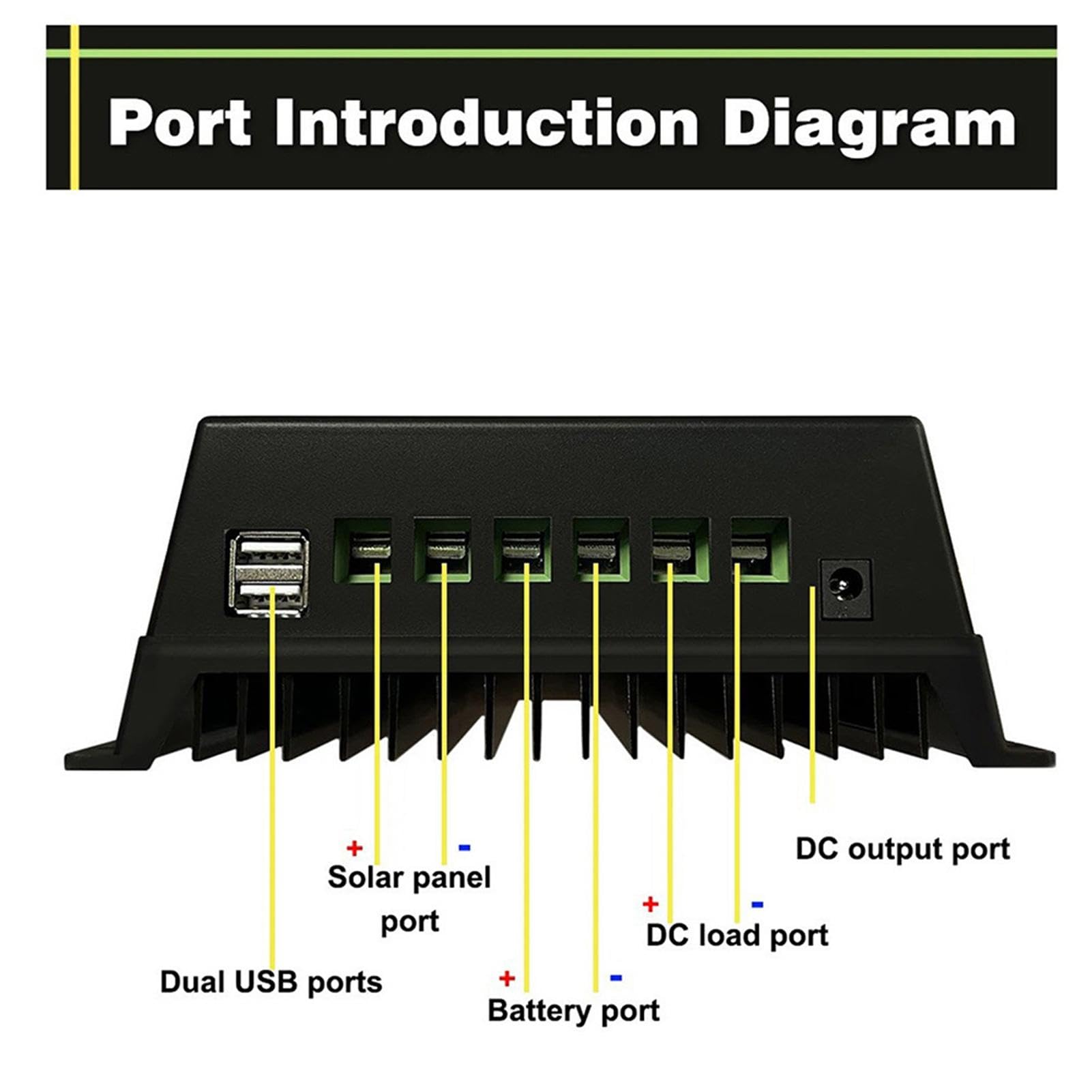 Regulador de panel solar Duales USB, regulador solar Mppt | Regulador de carga solar ajustable con pantalla LCD, controlador de carga solar en tiempo real para luces solares de calle de caravana