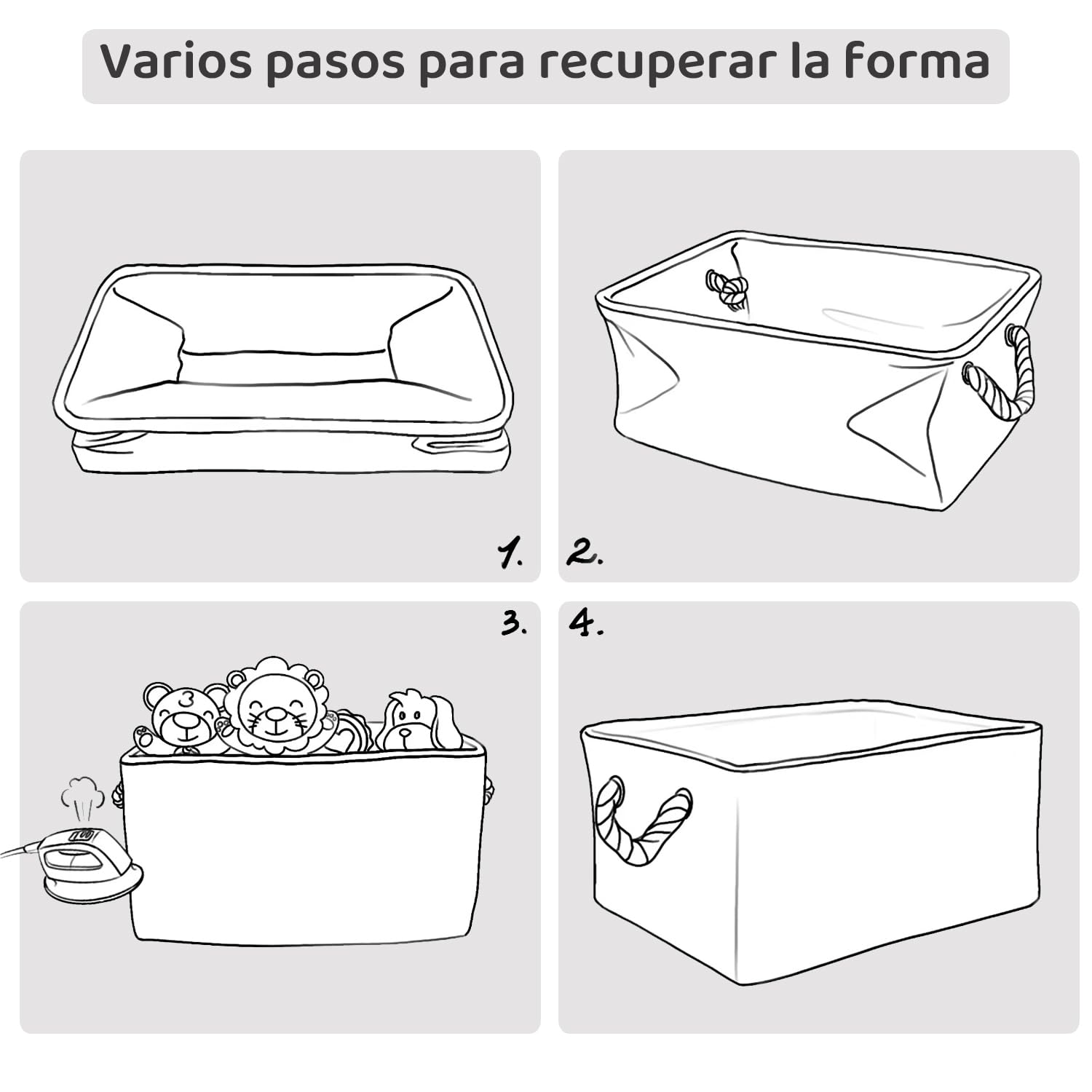 Mangata Caja de almacenamiento plegable, cesta de almacenamiento de tela gruesa con asas para estantes de juguetes(paquete de 1, Azul Rayas, M)