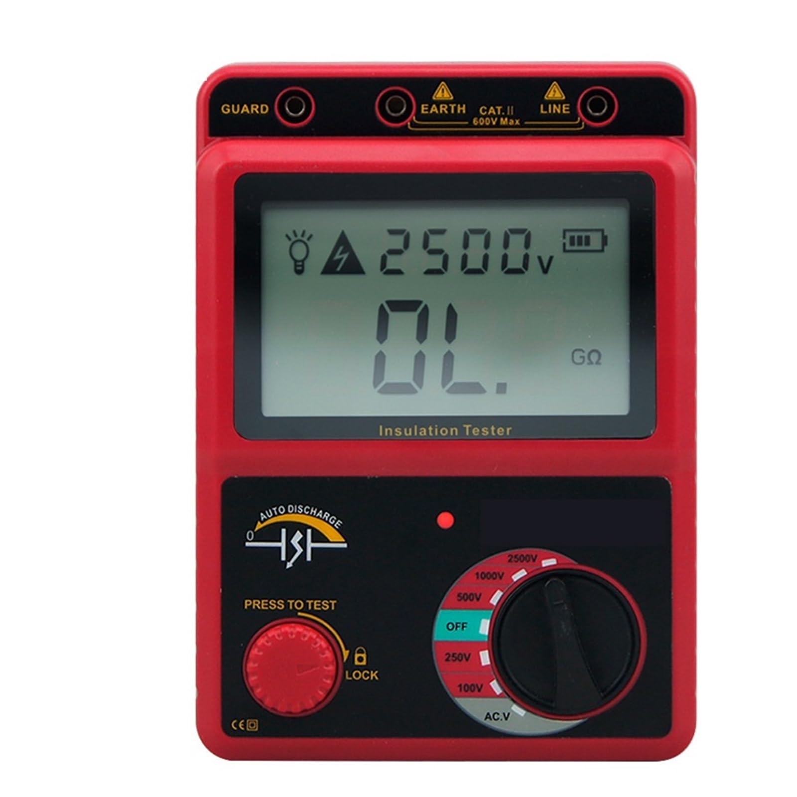 Resistance Tester Smart Sensor 100-2500V Insulation Resistance Tester Digital Megohmmeter AC/DC Voltage Tester Ohm Meter