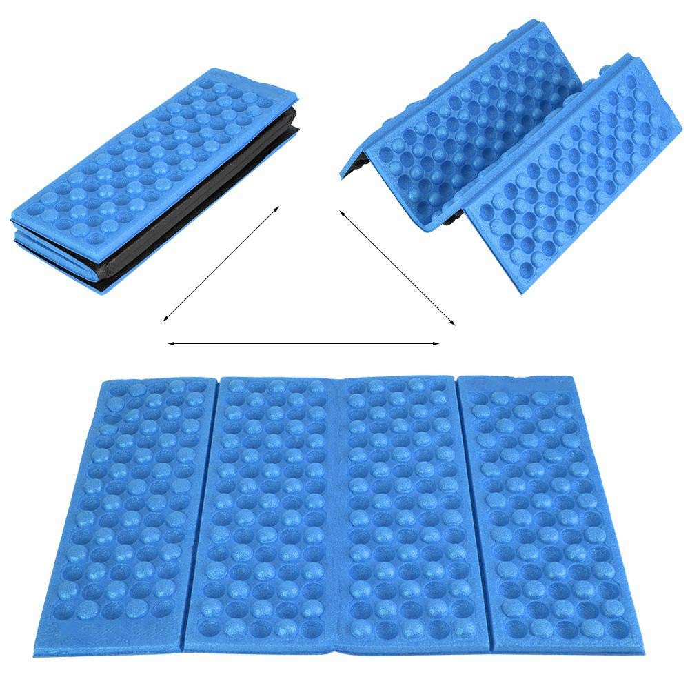 Demeras Mata kempingowa XPE składana poduszka siedzenia odporna na wilgoć Mini Foam mata do siedzenia na piknik, wędrówki, wspinaczkę, biwakowanie, podróże (Niebieski+Czarny)