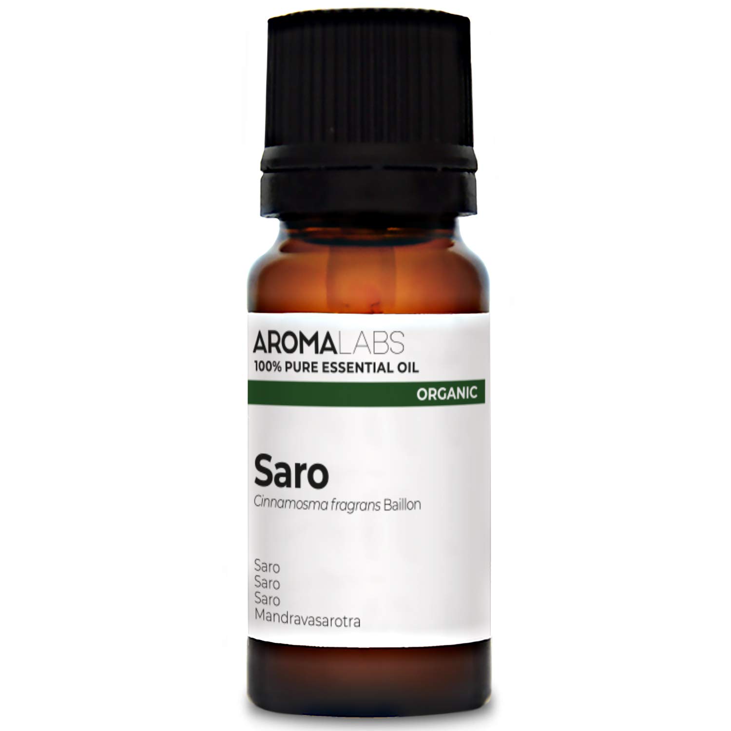 Bio - Saro Essential Oil - 10mL - 100% Pure, Natural, Chemotyped and AB/Cosmos Certified - AROMA LABS (French Brand)