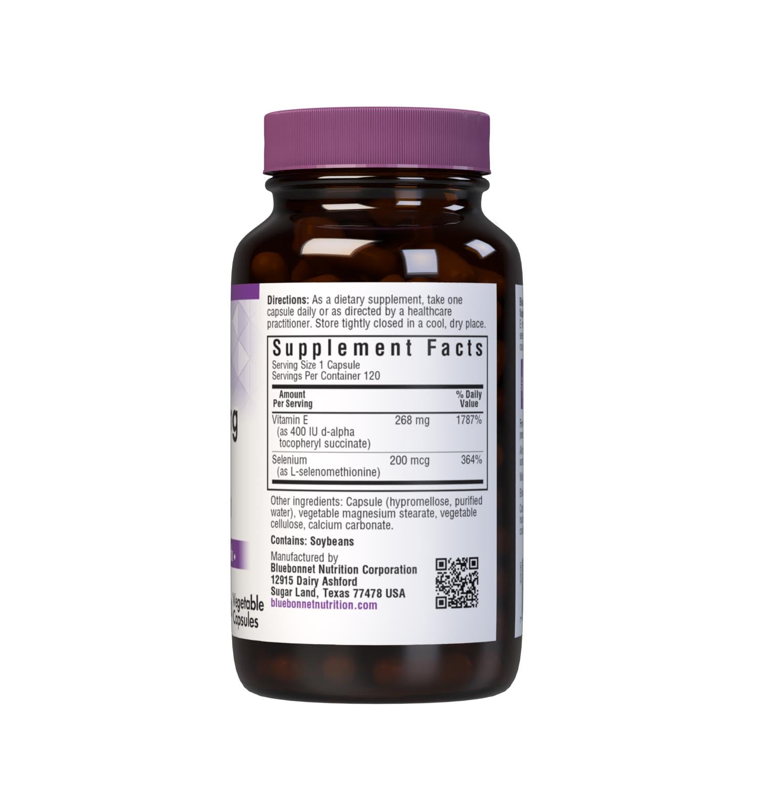 BlueBonnet Dry E-400 IU Plus Selenium Vegetarian Capsules, 120 Count, White — Amazon image 2