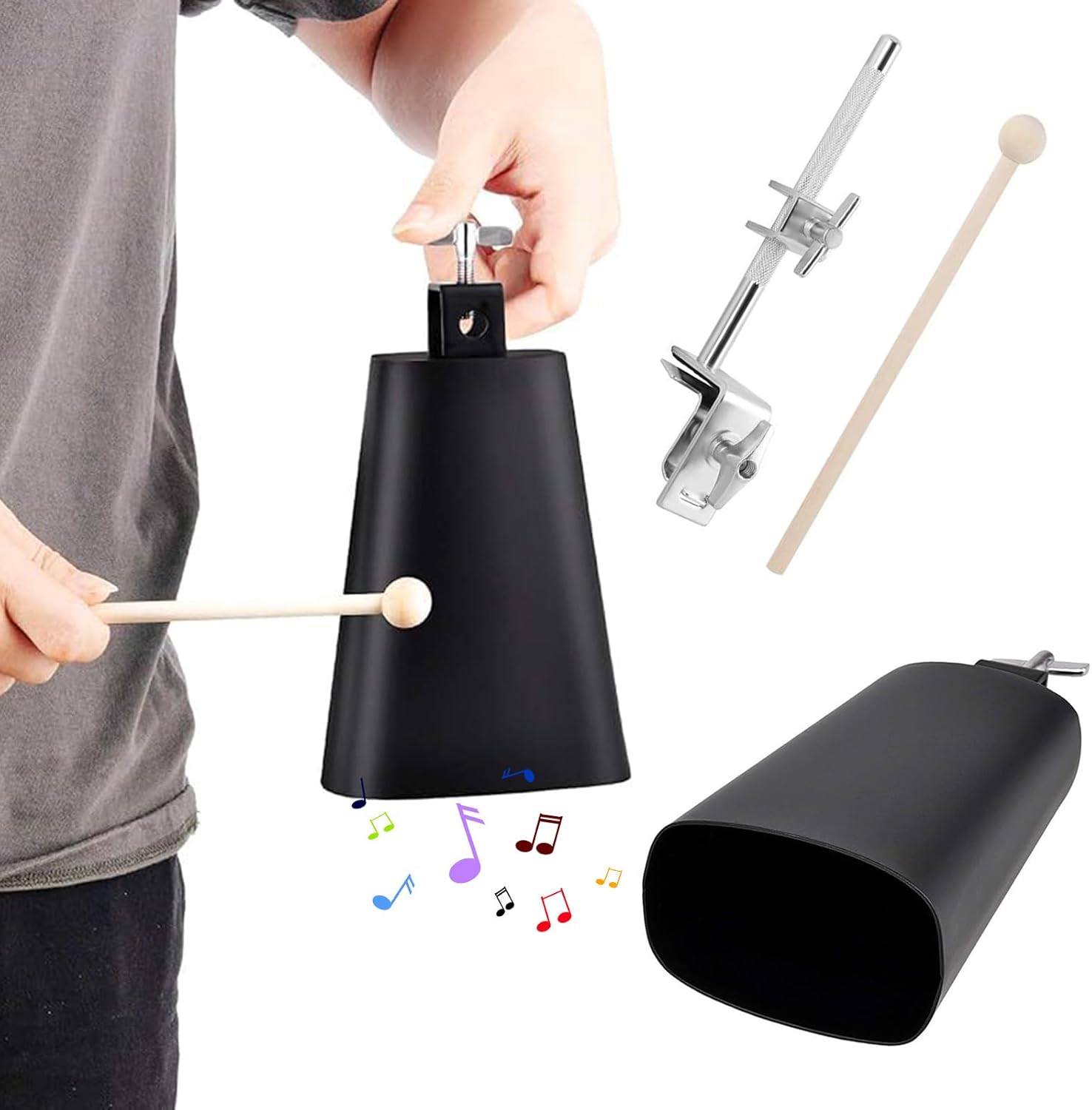 カウベルスタンド - 頑丈なマウントブラケット&amp;安全なホルダー ミュージックスタジオ、ライブパフォーマンス用 - ミュージシ
