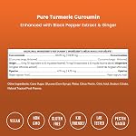 Gummies curcuma pour adultes & Enfants avec Ginger & Extrait de poivre noir 95% Curcuminoides , Soutien Conjoint Végétalien Naturel Curcumin 60 Suppléments de gummy tumériques (2-Pack)
