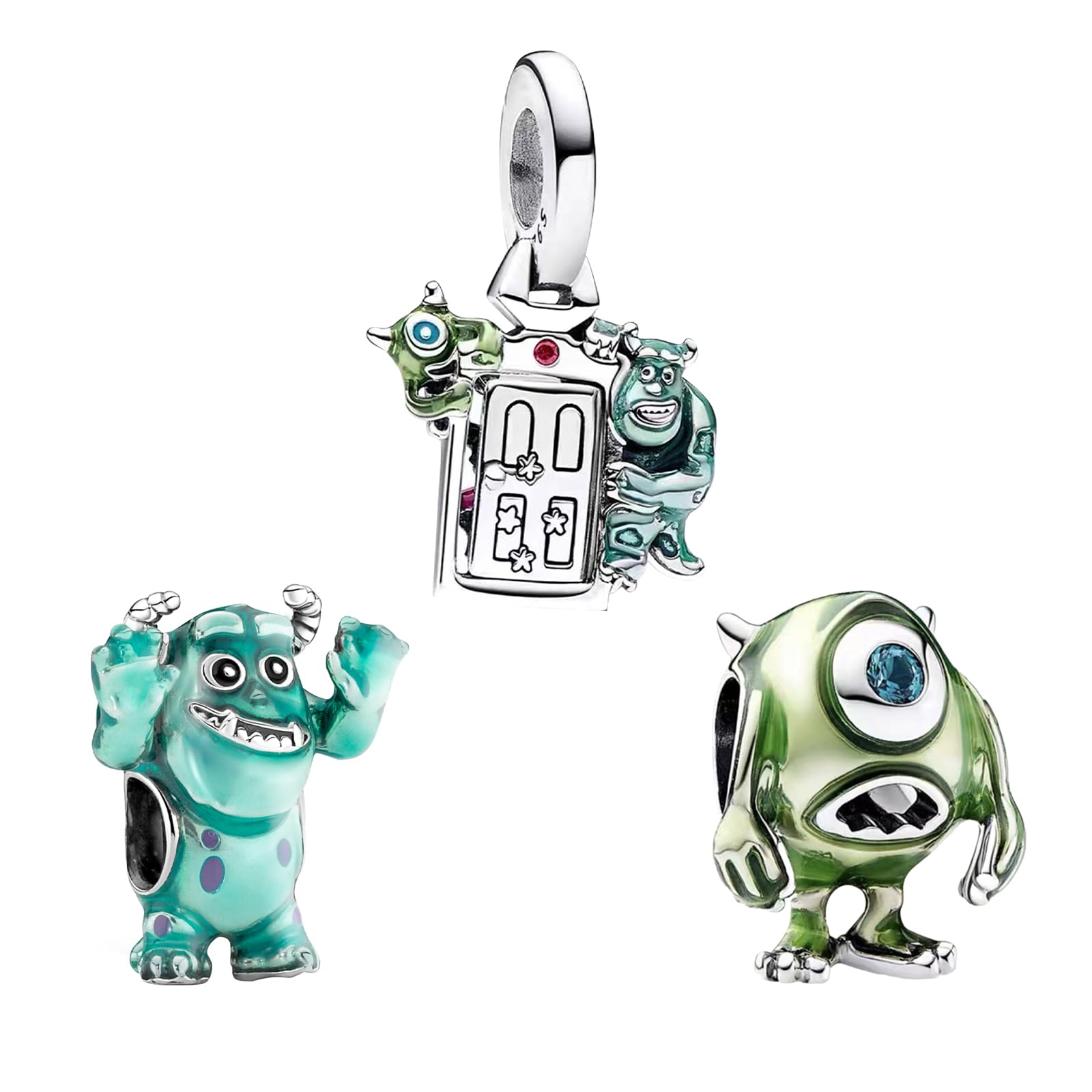 MGIUL925 Sterling Silver Carriage Elephant Monster Mouse Charms for Bracelets Necklaces Family Tree Infinite Infinite Heart Safety Chain Pendants Beads Jewelry Gift for Women