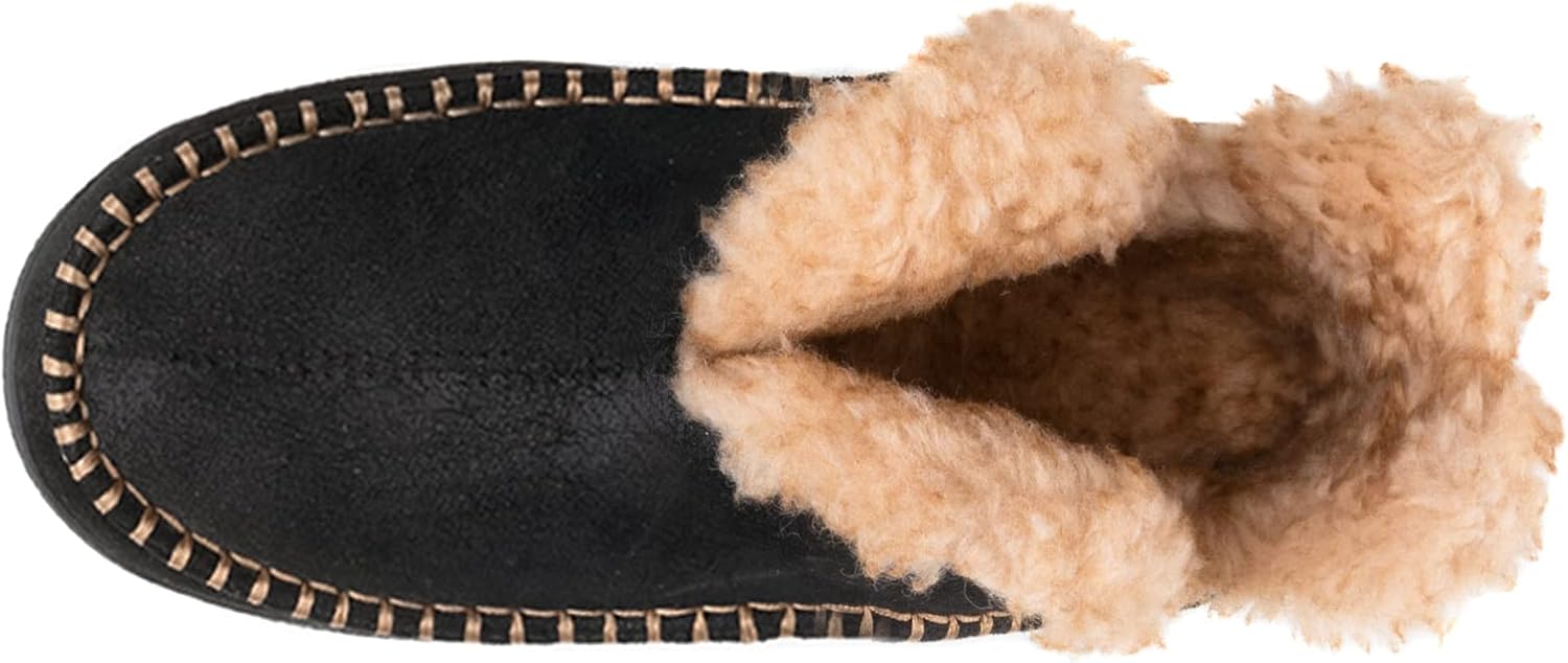 Wishcotton Men's Moccasin Bootie Slippers With Cozy Memory Foam, Winter Warm Fuzzy Indoor Outdoor House Shoes - Image 2
