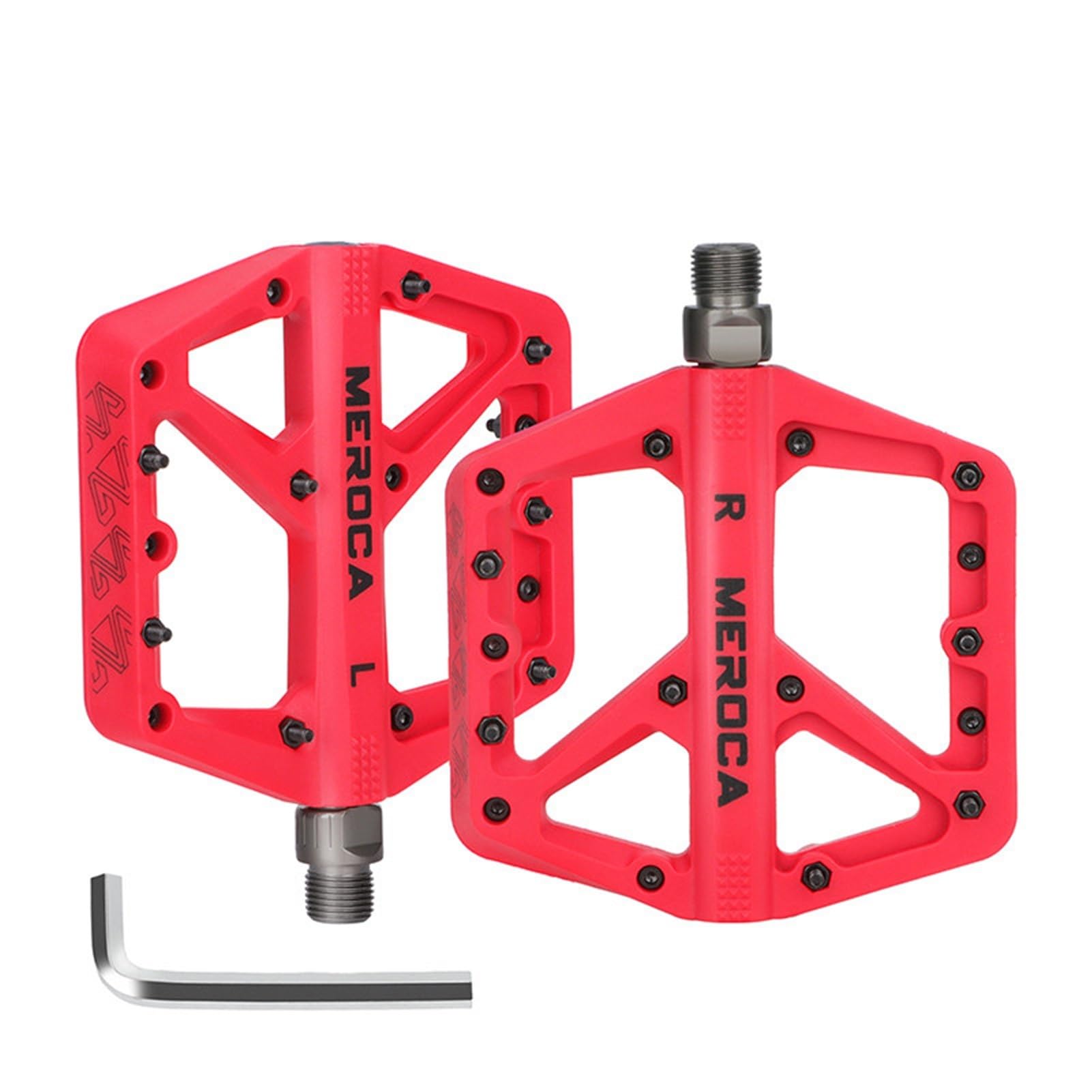 Pedali for Mountain Bike Pedali Piatti for Bicicletta da 9/16 Pollici Pedali a Piattaforma Larga in Fibra di Nylon Leggera for Bici da Strada for Mountain Bike a Scatto Fisso