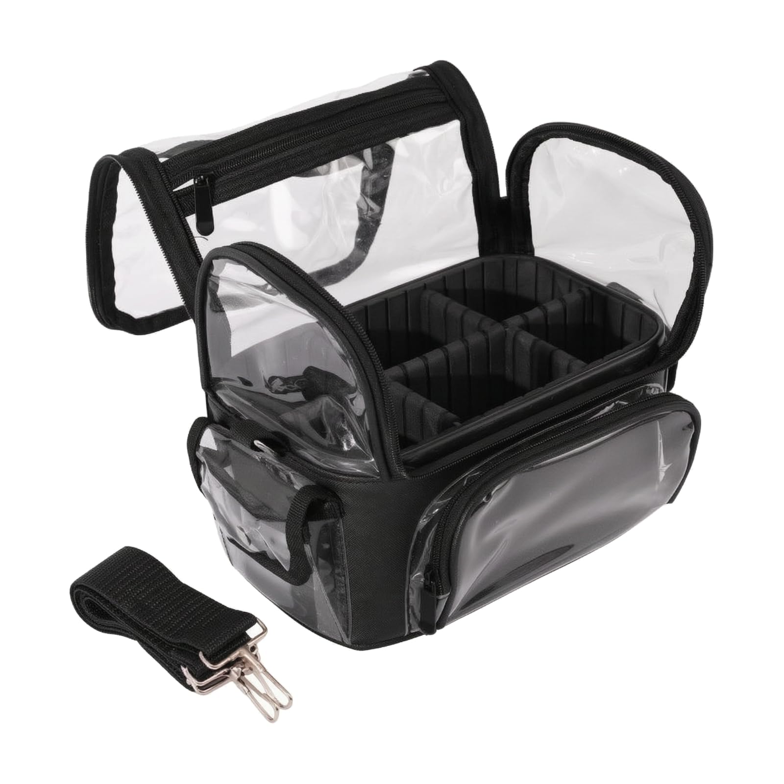 Bolso Organizador Cosméticos PVC Transparente Fácil Limpiar Neceser Transparente con Correa Hombro smontable Multiusos para Viajes