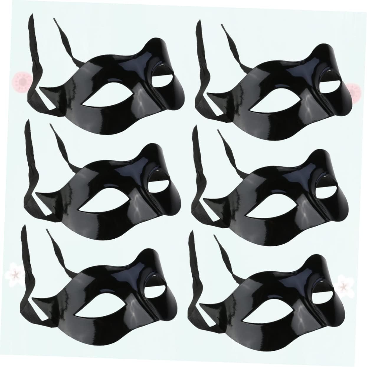 Half Face Halloween Men Masquerade Mask 6pcs Plastic Party