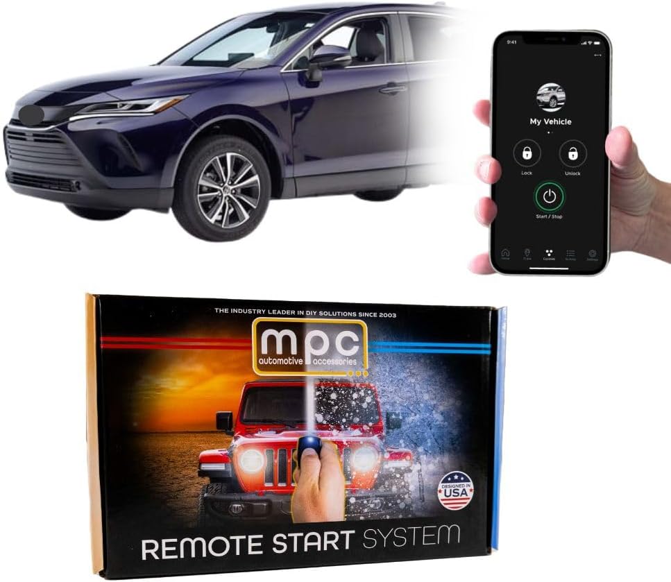 MPC Remote Starter Compatible with 2021-2023 Toyota Venza Hybrid Push-to-Start | Plugin T-Harness - Factory Remote Activated - Press 3X to Start - Custom Firmware Preloaded - USA Tech Support