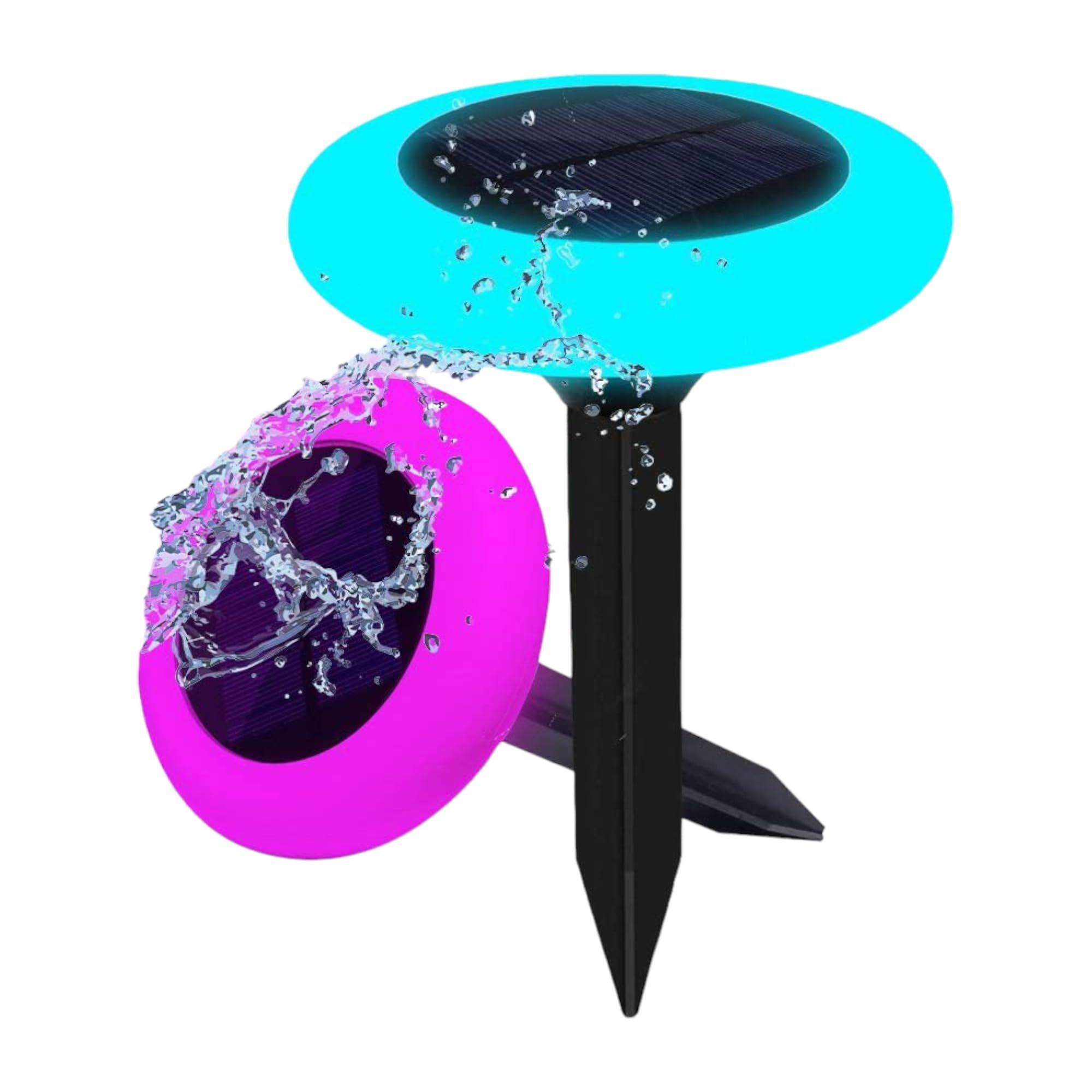 Genérico Luces Solares Exterior, 2 Pcs Led, 7 Colores Automáticos o fijos, Impermeable IP65, Lámparas Decoración para Jardín, Terraza, Camping, Bodas, Fiestas...
