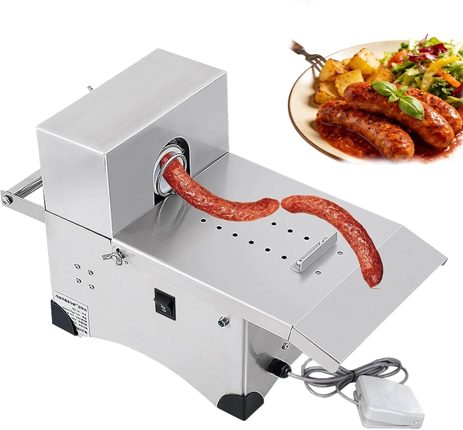 JozyJul Electric Sausage Knotting Machine,Commercial Sausage Linker Machine Adjustable Length Sausages Tying Machine for Food Factory Restaurant Home