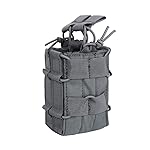EXCELLENT ELITE SPANKER Tactical Molle Single/Double Open-Top Mag Pouch for M4 M14 M16 AR15 G36 Magazine (Grey, Double)