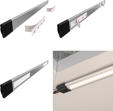 Parlat parlat LED onderkastlamp Siris, bewegingsmelder, vlak, 30cm, 368lm per stuk, warm wit, set van 3 photo 2