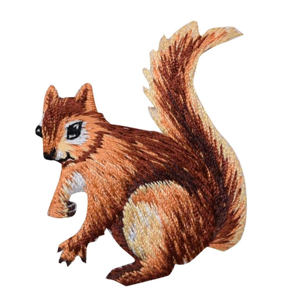 Squirrel Facing Left, Realistic Animals, Embroidered, Iron on Patch