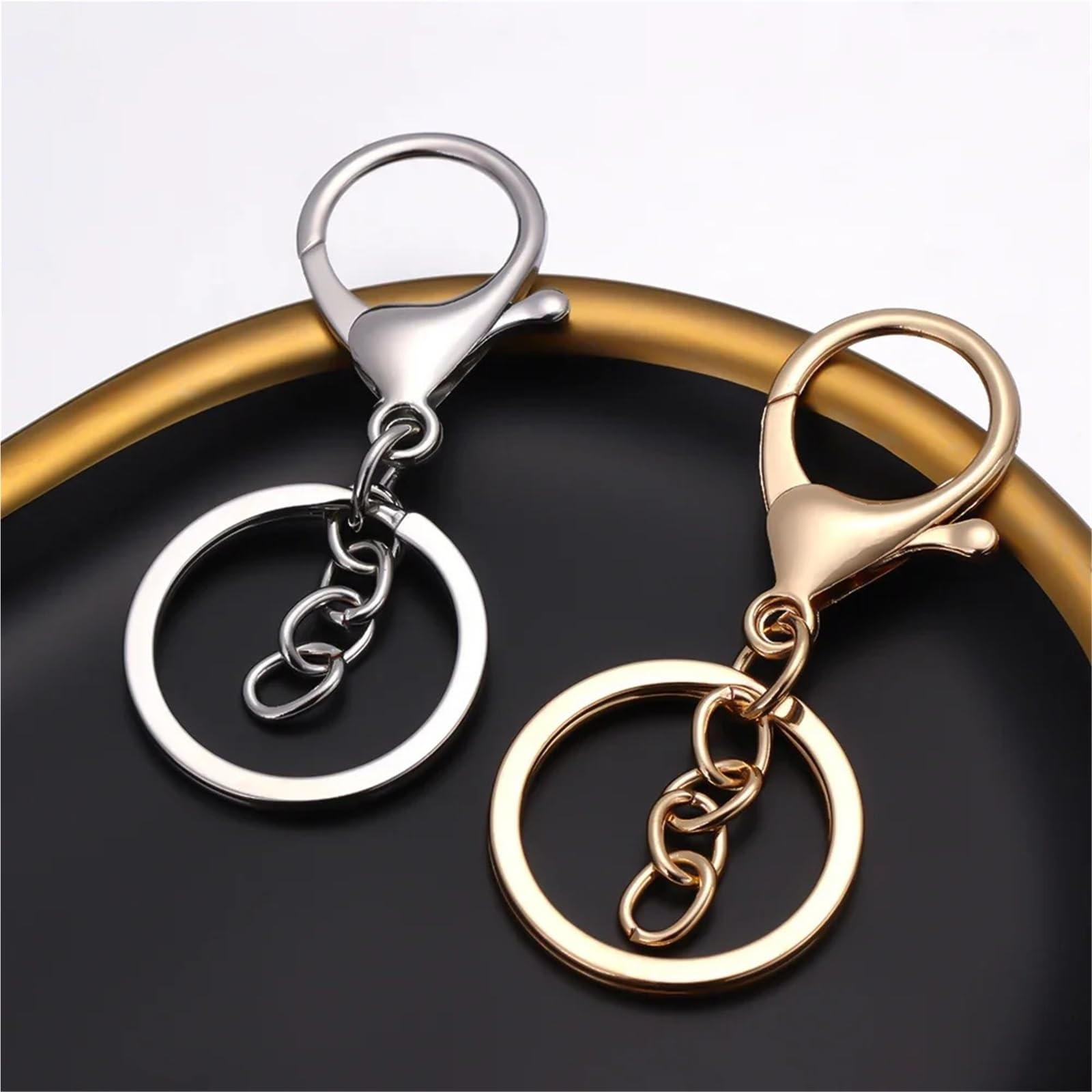 Schlüsselanhänger-Clip 100 Stück Karabinerhaken for Schlüsselbänder mit Schlüsselringen, Metall-Schlüsselanhänger, Karabinerhaken for Schlüsselanhänger, Schmuck, DIY-Bastelarbeiten for Schlüsselanhäng