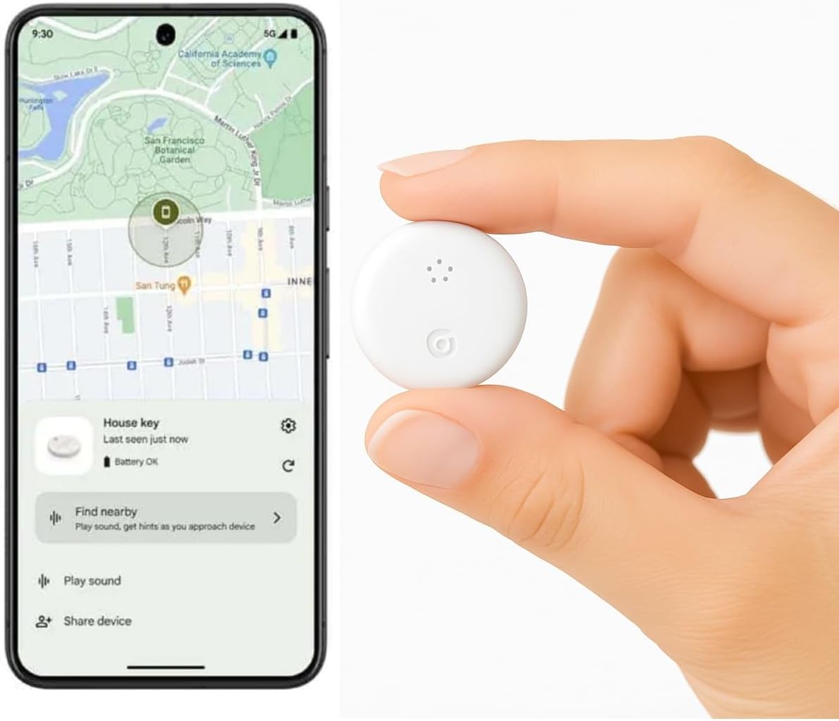 Smart Tracker Mini – Works with Apple Find My (IOS) & Google Find My Device (Android) GPS – No Subscriptions Required -Secure Location Tracking – Locator for Cars, Kids, Pets, and Valuables-(White)