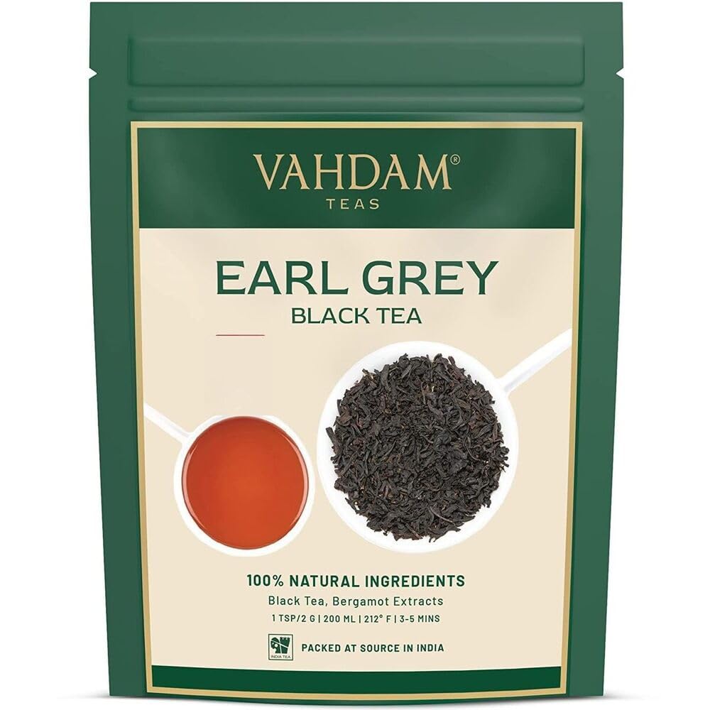 VAHDAM, Imperial Earl Grey Tea Leaves, (170+ Cups) 340g | Natural Bergamot Oil Blended with Garden Fresh Black Tea | Floral & Citrusy English Tea | Garden Fresh Earl Grey Loose Leaf Tea