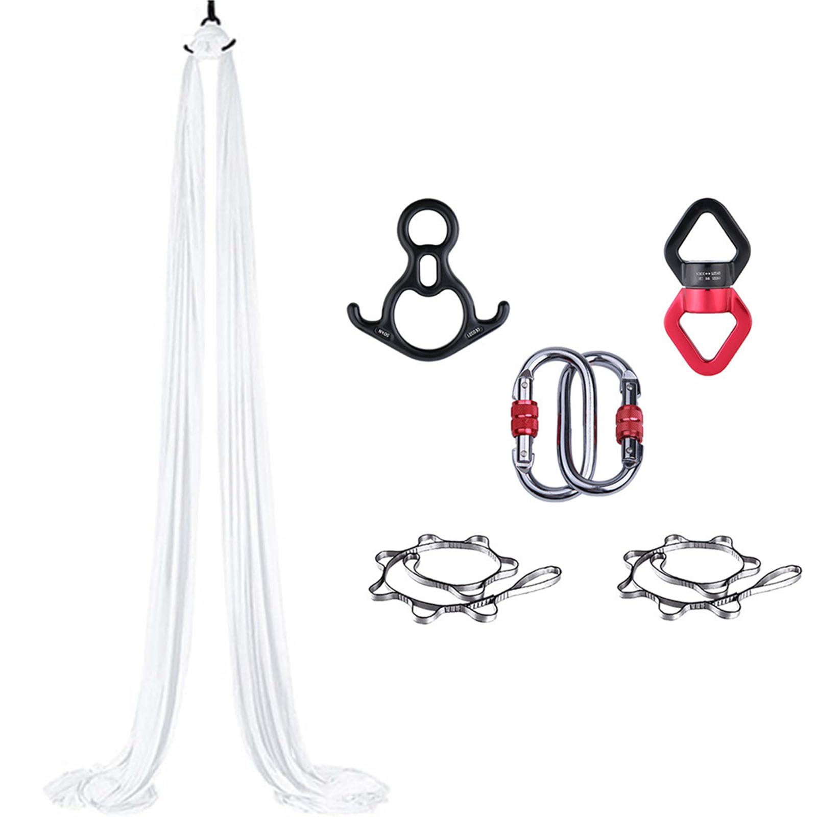 Aerial Yoga Gurt, Yoga Hängematte Kit mit 360° Drehgelenk, Aerial Yoga Ausrüstung für Tanz- und Zirkusübungen, strapazierfähiges Stofftuch