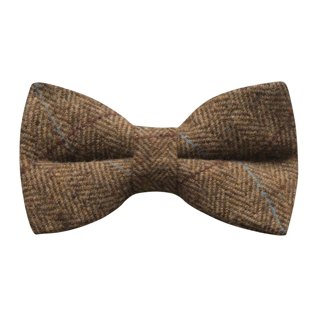 King & Priory Boys Herringbone Brown Tweed Bow Tie