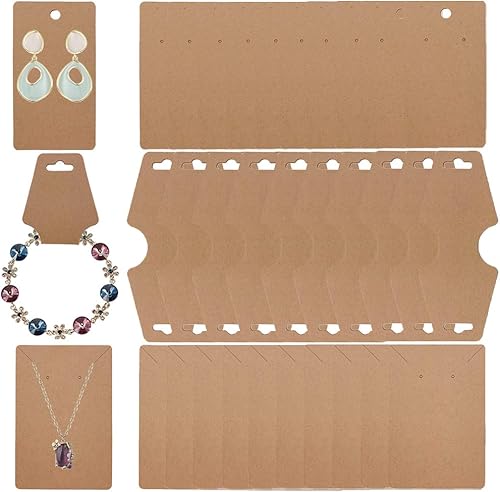 150 tarjetas de aretes collar tarjetas pulseras aretes tarjetas collares tarjetas tarjetas collares tarjetas de exhibición de papel kraft para