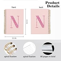 Vista 22 de Bnwepo Initial Leopard Letter T Notebook Journal, Preppy Bow Monogrammed Monogram Gifts for Women, Monogram Notebook Journal, Personalized Notebook