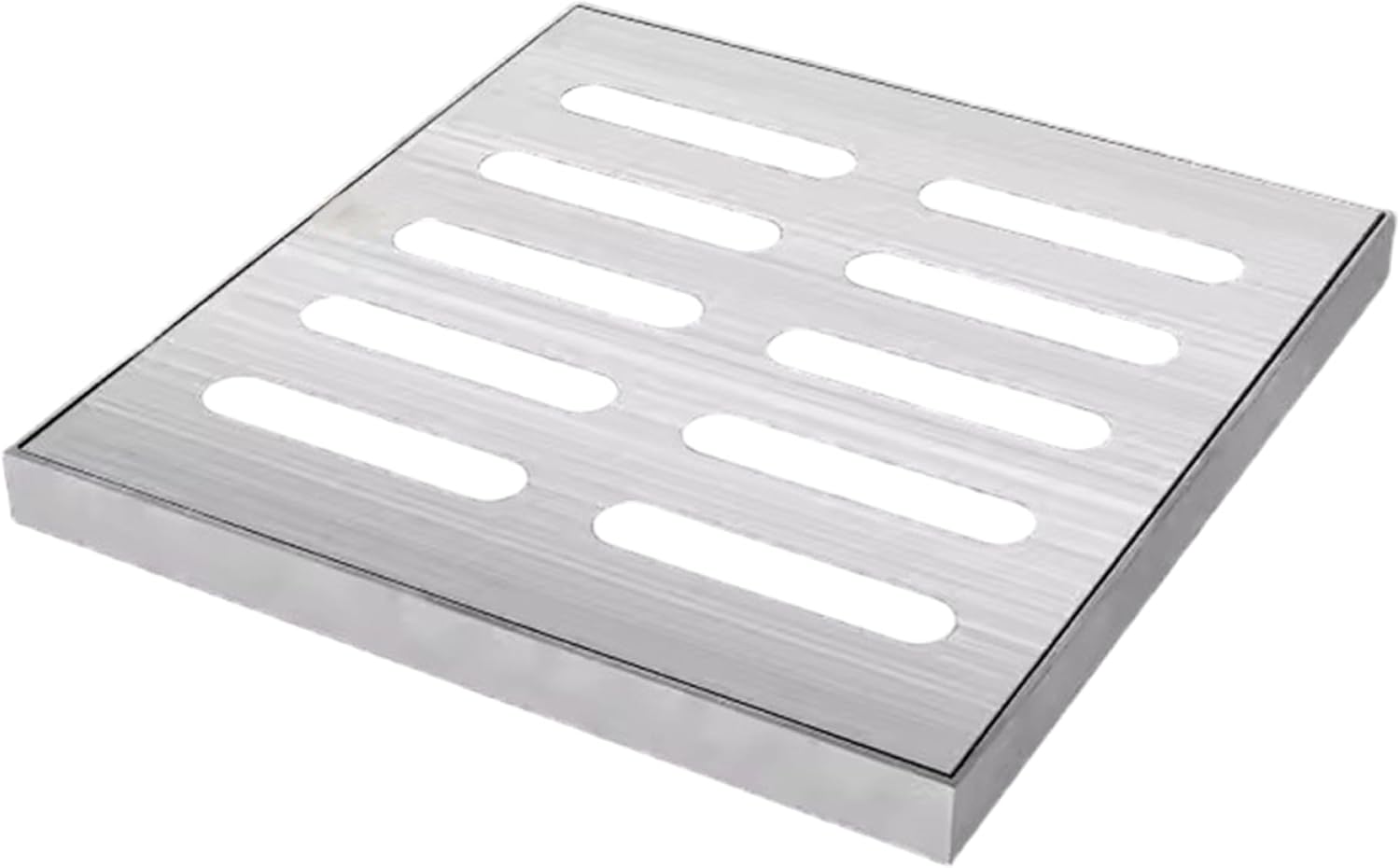 Drainage Grate 8x8 Inch Heavy Duty Stainless Steel Drain Grate with Even Hollow-Out Multi-Purpose Drain Cover for Kitchen, Bathroom, Outdoor, Metal