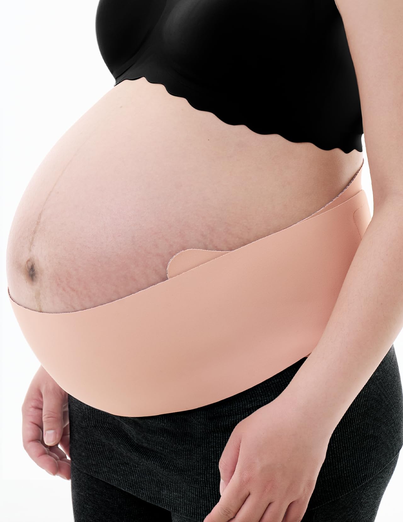 Momcozy Belly Bands for Pregnant Women, Medium, One-Piece & Portable Pregnancy Belly Band with Ergonest Back Support & Breathable Fabric – Adjustable Maternity Belt for Small/Round/High-Carrying Belly