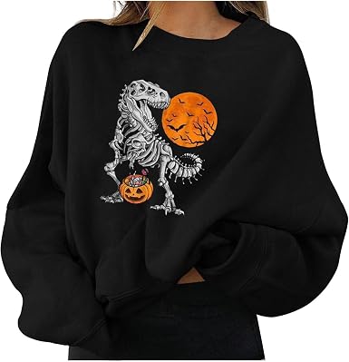 Amazon.com: FABIURT Sudadera de Halloween para mujer, camisetas casuales de  dinosaurio, suéteres con gráficos : Ropa, Zapatos y Joyería
