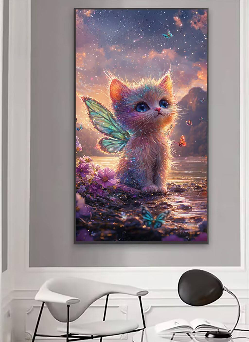 Diament Malarstwo Motyl 5D Diamentowe Rysunek, DIY Diament Malarstwo Dorośli Kot Diamentowy Zestaw DIY Dzieci Kryształ Prezent Na Ścianę Domu 100x200cm J0P1221