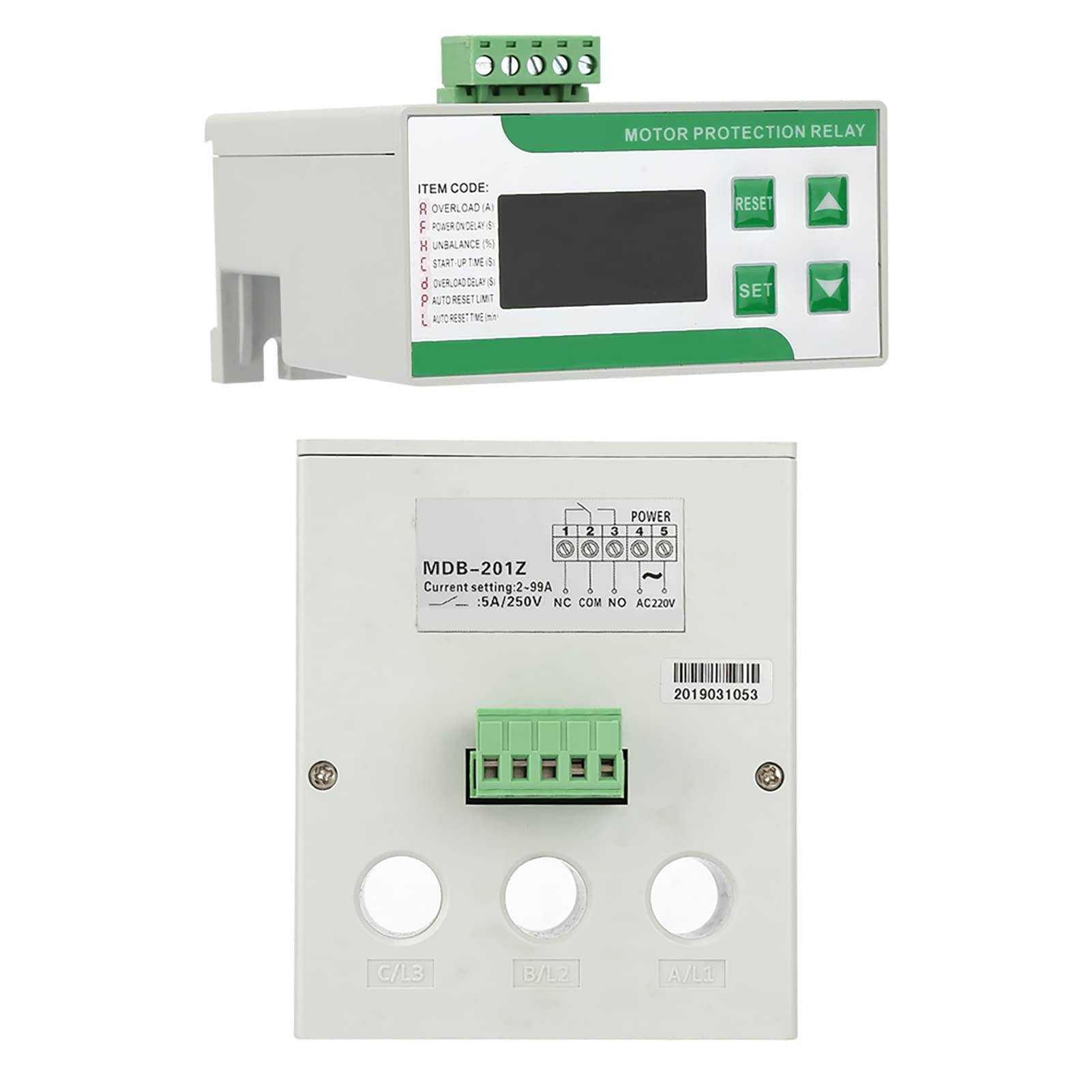 Protezione per Motore Elettrico Digitale 220/380 V CA, Protezione per Perdita di Fase da Sovraccarico 2-99 A con Display, Dimensioni Compatte per Pompe, Gru, Ascensori (AC220V)