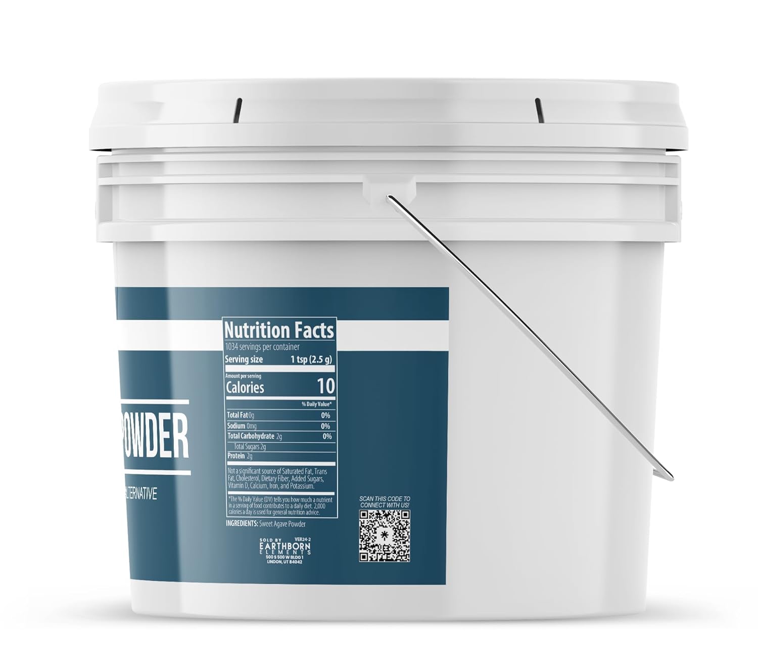 Earthborn Elements Agave Powder One-Gallon Bucket, Easy to Add to Drinks & Recipes, Sugar Alternative (91.2 Ounce)