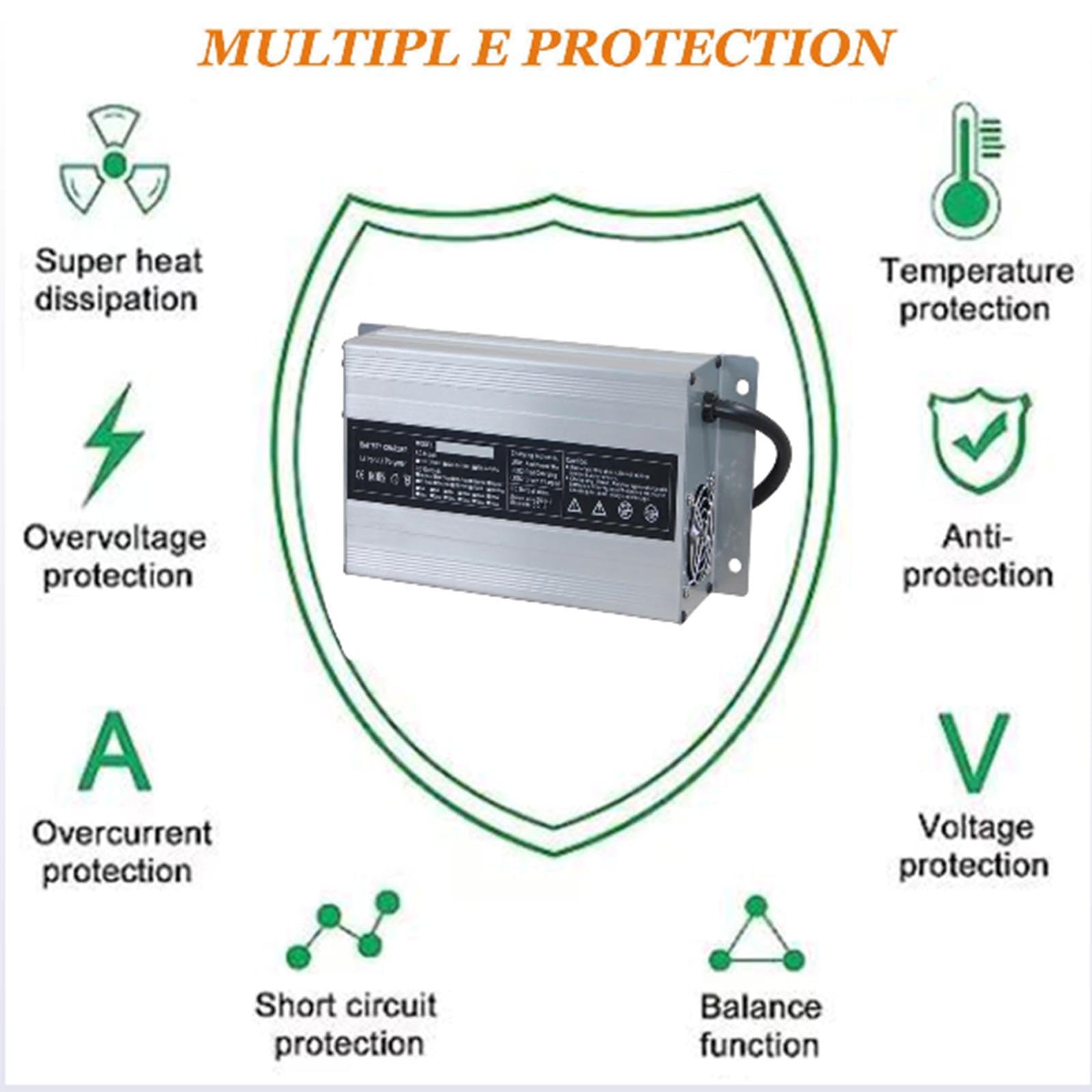 Caricabatteria Ad Alta Potenza 12V 35A Manutentore Intelligente Multistadio per Ricarica Batteria al Piombo 12V