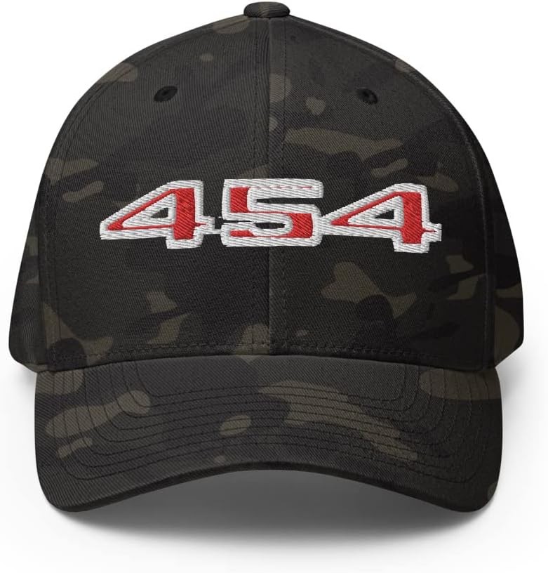 Chevelle Chevy 454 Big Block Engine Embroidered Closed-Back Structured Cap Flexible Fitted Hat