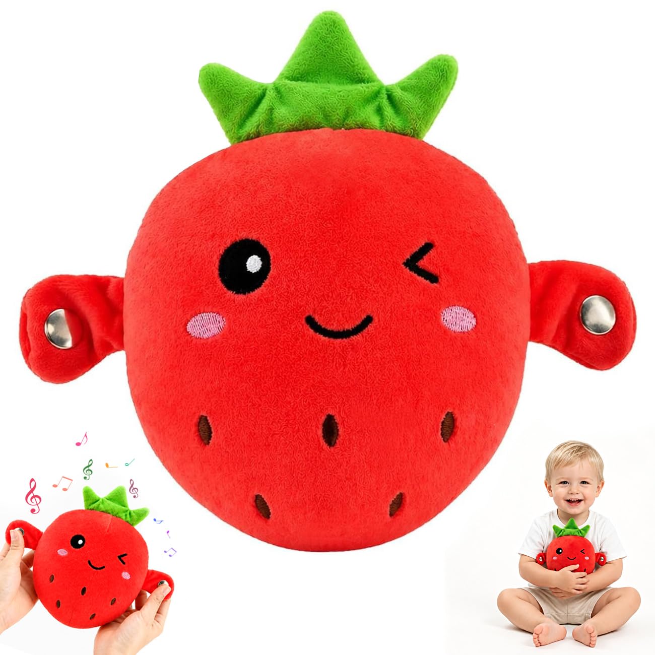Ruichi Interactive Music Plush Toy, Stuffed Strawberry Music Piano Toy