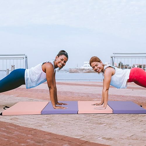 Miniatura 5 de Payhere Tapete grueso de gimnasia de 4 x 8 x 2 pulgadas, extra grueso, de alta densidad, antidesgarros, plegable, para el hogar, tapete de gimnasio