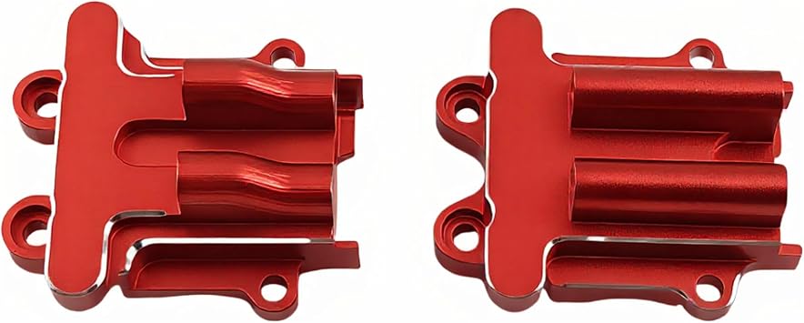 Aluminum Front Rear Diff Cover Set for ARRMA Granite Typhon Grom (Red) | 1/18,Diff Housing,ARA2102 ARA2104 ARA2106T1,CNC Machined,High Strength,Precision Fit,Wear Resistant,Durable,RC Upgrade